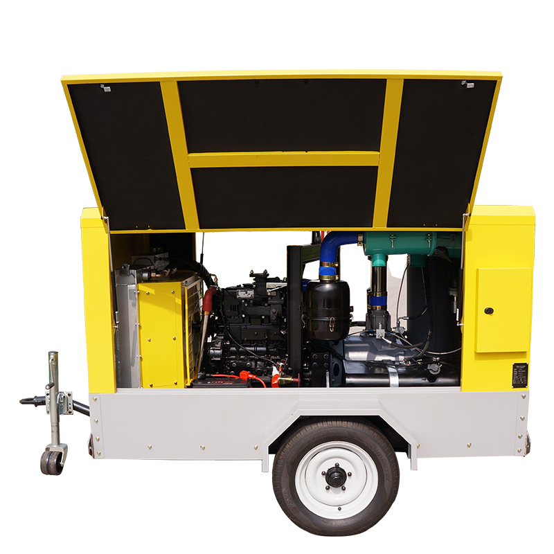 250Cfm 116Psi Industrial Diesel Portable Screw Air Compressor Machine for Sale