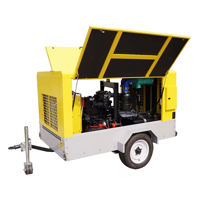 250Cfm 116Psi Industrial Diesel Portable Screw Air Compressor Machine for Sale
