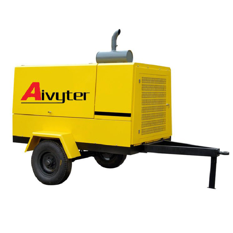 Towable Diesel Engine Drive Portable Screw Air Compressor