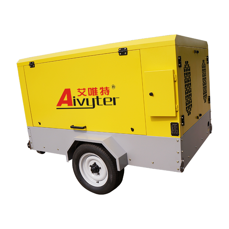 250Cfm 116Psi Industrial Diesel Portable Screw Air Compressor Machine for Sale