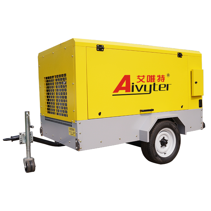 250Cfm 116Psi Industrial Diesel Portable Screw Air Compressor Machine for Sale