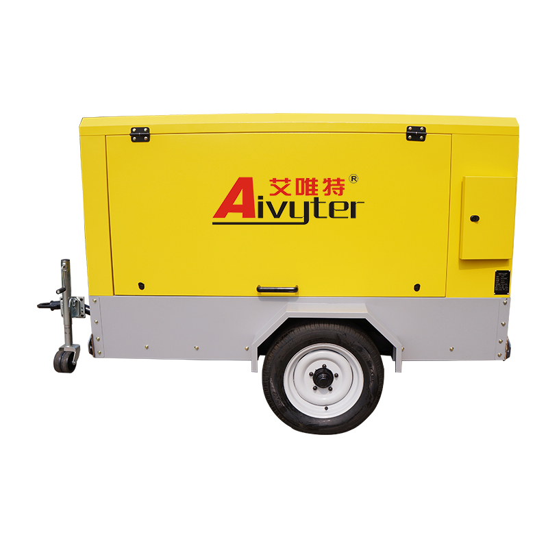 175 Cfm 102psi Trailer Mounted Mining Mobile Diesel Screw Air Compressor