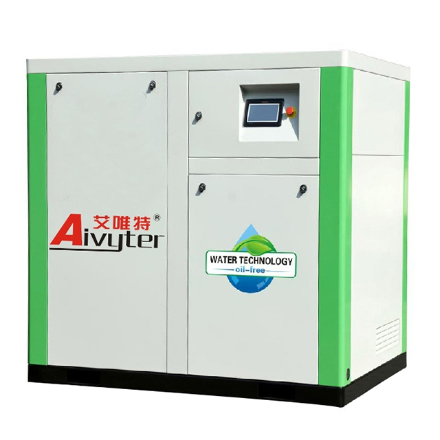 Low Noise 100% Oil Free Water Lubricated Screw Air Compressor