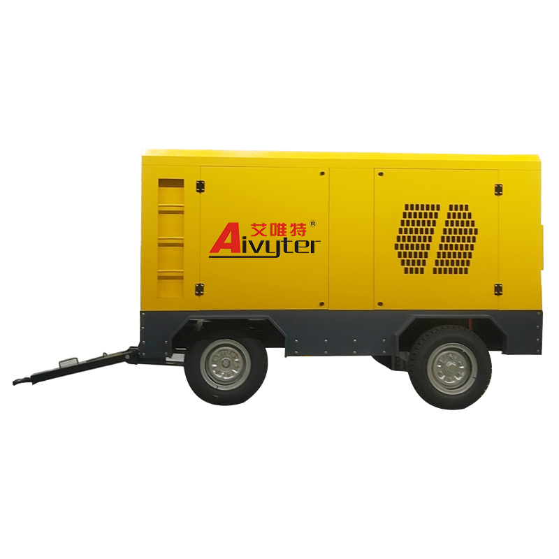 High Pressure Carrier Portable Diesel Screw Air Compressor for Blast Cleaning